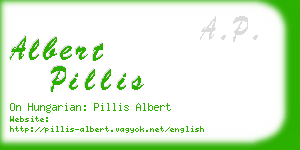 albert pillis business card